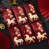 Envelopes Vermelhos de Ano Novo de 2026 Ano do Cavalo, Novo Estilo High-End Papel Rígido Fosco Papel Perolado Envelopes Vermelhos de Ano Novo de Mil Yuan