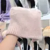 Invierno 2025 Japonés y Coreano Original Nuevo Sombrero de Protección para las Orejas Tejido de Pelo de Conejo para Mujer Sombrero de Orejas de Gato Color Sólido Sombrero de Lana Cálido