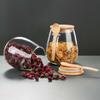 Tarro de Té de Grano Grueso con Tapa de Cuchara Tarro de Almacenamiento Gran Capacidad Vidrio Transparente Almacenamiento de Snacks de Grano Grueso Tarro Sellado Tarro de Té