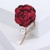 Vestido de Noiva Moda Corsage Sofisticado Elegante Pérola Strass Tecido Broche Flor Rosa Acessórios de Vestuário Atacado