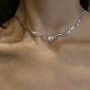 Collar Nuevo Ins de Nicho Transfronterizo Creativo Elegante Accesible Lujo Gama Alta Corazón Dividido Circonita de Micro-Punto Collar Dulce y Fresco