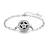 Pulsera de acero titanio con incrustaciones de diamantes calada tipo hilo de aromaterapia para difusión de aceites esenciales Pulsera con patrón de árbol de la vida europeo y americano venta al por mayor