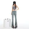 Jeans de Tiro Alto Acampanados con Abertura para Mujer, Nuevo Estilo Primavera y Otoño 2026, Caída Suelta, Elásticos, Versátiles, Pantalones Bootcut Adelgazantes