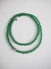 Primavera e verão colar de calcedônia verde simples côncavo bola de prata textura jade frisado cadeia de osso high-end colar simples