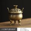 Nuevo Chinoiserie Aleación de Cobre Calabaza Abanico Dragón y Fénix Horno Placa Pipa Quemador de Incienso Tabletas de Aromaterapia Xiaoxiangyun Incienso de Sándalo