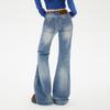 Pantalones Acampanados de Cintura Baja Yc y Estilo Retro Americano con un Diseño Degradado Adelgazante y Versátil para Mujer en Otoño e Invierno