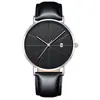 AliExpress Popular Distintivo Meridiano Delgado Calendario Reloj Moda para Hombre Negocios Malla para Mujer Banda Reloj de Cuarzo