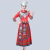 Roupa de Performance da Nacionalidade Miao Roupa de Dança de Minoria Feminina Roupa da Nacionalidade Zhuang Roupa da Nacionalidade Yi Roupa da Nacionalidade Tujia Roupa da Nacionalidade Yao Roupa de Performance da Nacionalidade Miao