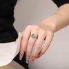 Anillo de calabaza de plata de ley S925 con incrustaciones de jade calidad A, anillo abierto simple de moda para mujer, combina con todo