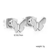 Pendientes de Mariposa Nuevos Transfronterizos para Mujer Diseño de Nicho Ins Pendientes Dulces Elegantes Pendientes de Acero Inoxidable Chapados en Oro de 18K