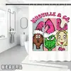 Bestseller transfronterizo de Amazon: Cortina de ducha verde del Grinch, cortina de ducha impermeable de pongee con estampado digital de dibujos animados