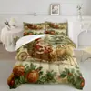 Fábrica de Origen Textiles para el Hogar Transfronterizos Navidad Colcha Estampada Digitalmente Suave Agradable al Tacto Transpirable Kit Temu/Jit