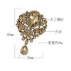 Broche colgante de cristal y pedrería de alta gama retro estilo europeo y americano transfronterizo, ramillete para solapa de comercio exterior, accesorios de joyería para abrigo