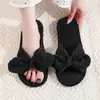 Chinelos de Algodão Grossos e Quentes com Laço e Dedos Abertos para Mulheres, Outono e Inverno, para Uso Interno e Externo, Slip-On