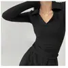 2024 Nova Camiseta de Manga Longa Estilo Coreano Feminina de Verão Camisa Básica Estilo Ocidental Estilo Puro Desejo Slim Fit Emagrecedor Top Versátil