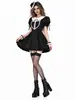 Vestido Lolita Negro Europeo y Americano Oscuro Gótico Subcultura Atuendo para Actuación de Canto Encaje Chica Picante Dulce Fresco Y2K