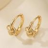 Australia Europa antigua y Estados Unidos moda transfronteriza simple chapado en cobre oro de 18 quilates pendiente de aro anudado de personalidad para mujer nicho vintage pendientes versátiles