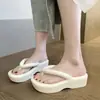 Chinelos de Verão Femininos de 5cm, Modernos Antiderrapantes com Solado Grosso, Elegantes de Alta Qualidade em Eva com Sensação Acolchoada para Uso ao Ar Livre e na Praia