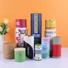 Tapa de Tubo de Papel Lata de Papel para Té Caramelo Souvenir Caja de Empaque Portátil Venta al por Mayor Almacenamiento Lata Redonda de Papel Personalización
