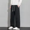 Novo modelo outono 2026: Calça de moletom reta de algodão pesado estilo americano para homens, adequada para primavera e outono, tamanho grande, com caimento solto e versátil