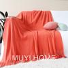 Manta fresca de estilo nórdico con borlas para sofá, manta ligera de lujo para el extremo de la cama, manta verde para casa de familia, toalla para el extremo de la cama