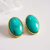 Aretes Ovalados de Acrílico con Degradado Transfronterizos Europeos y Americanos Pendientes de Moda Estilo Retro Joyería de Oreja Simple Versátil para Mujeres Sensación de Alta Gama