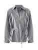 Camisa Casual Estilo Coreano Luxi con Cuello Polo para Mujer, Nuevo Modelo Otoño 2026, Blusa Retro Ceñida a la Cintura con Lazo 3720