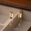 Pendientes Versátiles de Lujo Ligero de Plata de Ley S925 para Mujer, Pendientes de Aro Simples y de Gama Alta con Microincrustaciones, Pendientes de Clip de Moda, Pendientes para Estudiantes, Estilo de Celebridad de Internet
