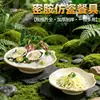 Vajilla Estilo Rústico Imitación Porcelana Melamina, Tazón para Hielo Seco de Tripa, Plato Rectangular para Carne de Res, Plato de Forma Especial para Tripa, Exclusivo para Restaurantes de Hot Pot