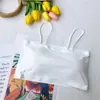 Top Tubo Strapless de Seda de Hielo con Espalda Bonita Anti-Exposición Estilo Coreano Estudiante Camisola con Copas Ropa Interior para Mujer