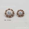 Flor de Metal Cordão Usável Botão Cor Estilo Chanel Botão com Diamante Casaco de Lã Vestido Suéter Fivela Fivela de Casaco Pelo