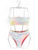 Nuevo Bikini Sexy Europeo y Americano 2024 Traje de Baño Dividido Pantalones de Bikini de Cintura Alta con Estampado Tie-Dye