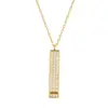 Colar com haste estéreo transfronteiriça Europa e Estados Unidos feminino cravejado de diamantes retrátil gravado Eu te amo corrente de clavícula personalidade atacado