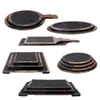 Prato Redondo de Melamina Prato para Churrasco Estilo Coreano Imitação de Porcelana Prato Plano Criativo Huofengxiang Prato de Carne para Fondue Prato de Carne Cortada na Hora