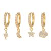Pendientes de borla con cadena de estrella transfronteriza de Europa y Estados Unidos, pendientes de circonita de moda con personalidad de estrella de seis puntas, pendientes de traje para mujer, pendientes