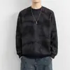 Sudadera negra moderna para hombre, otoño e invierno, cuello redondo, corte holgado, estampado jacquard de cielo estrellado, cálida y gruesa, estilo nuevo, prenda de abrigo a la moda