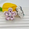 Aleación de Industria Pesada Hueca Diamante Flores de Cinco Pétalos Agujero Recto Cuentas Cadena de Teléfono Móvil DIY Colgante Llavero Accesorios de Bolígrafo con Cuentas