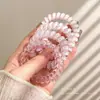 Ligas para el Cabello de Cable de Teléfono de Alta Calidad, Cuerdas para el Cabello de Lunares de Alta Elasticidad, Accesorios para el Cabello de Verano para Mujeres, Plástico Duradero sin Marcas Color Menta