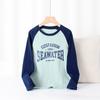 Nueva Camiseta de Manga Larga Estilo Coreano para Niños Otoño e Invierno, Top Cálido de Algodón Cachemir Raglán para Niños Mayores, Camiseta de Capa Base para Niños