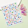 Adesivos de Unha Estrela de Cinco Pontas Dopamina, Versáteis Flores Coloridas Planas e Estrelas de Quatro Pontas Adesivos de Unha DIY, Estilo Dd