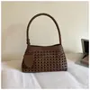 Bolso de Hombro para Mujer con Patrón Tejido de Nicho Estilo Coreano 2026 Nueva Moda Casual Color Sólido Bolso de Mano Gran Capacidad