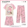 Conjunto de Pijama de Tres Piezas para Niños, Shorts de Manga Corta, Pantalones Largos, Pantalones Casuales Lindos de Dibujos Animados, Ropa para Padres e Hijos, Ropa de Casa para Niños Tallas Mediana y Grande, Moderno