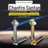 Kit 6 Peças Metal Chanfrador 90 graus Faca de Chanfrar Liga de Três Gumes 90 Graus Broca de Chanfrar Cabo Reto Broca de Parafuso Fresadora