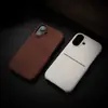 Funda de Teléfono con Insertos para Tarjetas de Piel Sintética, Tacto Suave, para Apple 17Promax, Media Cubierta 16 Moderna 15 Anticaída 14 Piel 13