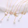 Base para Colgante DIY Estilo Nuevo Mariposa Dulce Flor Calabaza Nácar Natural Cadena para Clavícula Accesorios de Perlas Venta al por Mayor