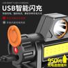 Lanterna de Cabeça Transfronteiriça Mini USB Luz Forte Carregamento Lanterna de Cabeça com Ímã COB Fonte de Luz Dupla Outdoor Pesca Sensor