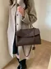Bolso Satchel Retro Esmerilado Platino para Mujer 2025 Nuevo Bolso Nicho Trendy de Axila de Alta Gama de Gran Capacidad para Viajes