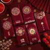 Bolsa Roja para Sobres de Boda 2025 Rojo Vino Paquete Rojo de Alta Gama para Compromiso y Boda, Diseño Creativo con Palabras Felices, Estampado Dorado Especial