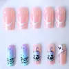Venta Caliente Comercio Exterior Arte de Uñas Elemento Calabaza Halloween Francés Clásico Cuadrado de Longitud Media Parche de Uña Portátil