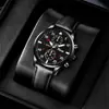 2026 Moda de Venta Caliente Transfronteriza Reloj de Correa de Cuero Decorativo Hombres Falso Doble Ojo Negocios Reloj de Cuarzo Conjunto de Joyería Cruzada